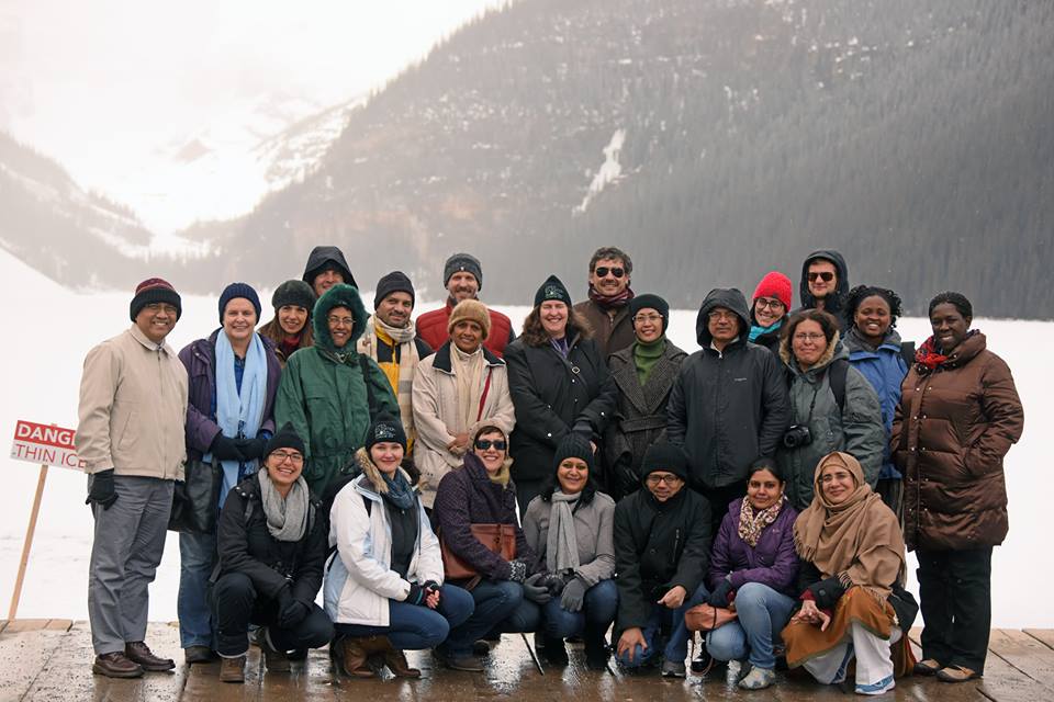 Group photo at Lake Louise